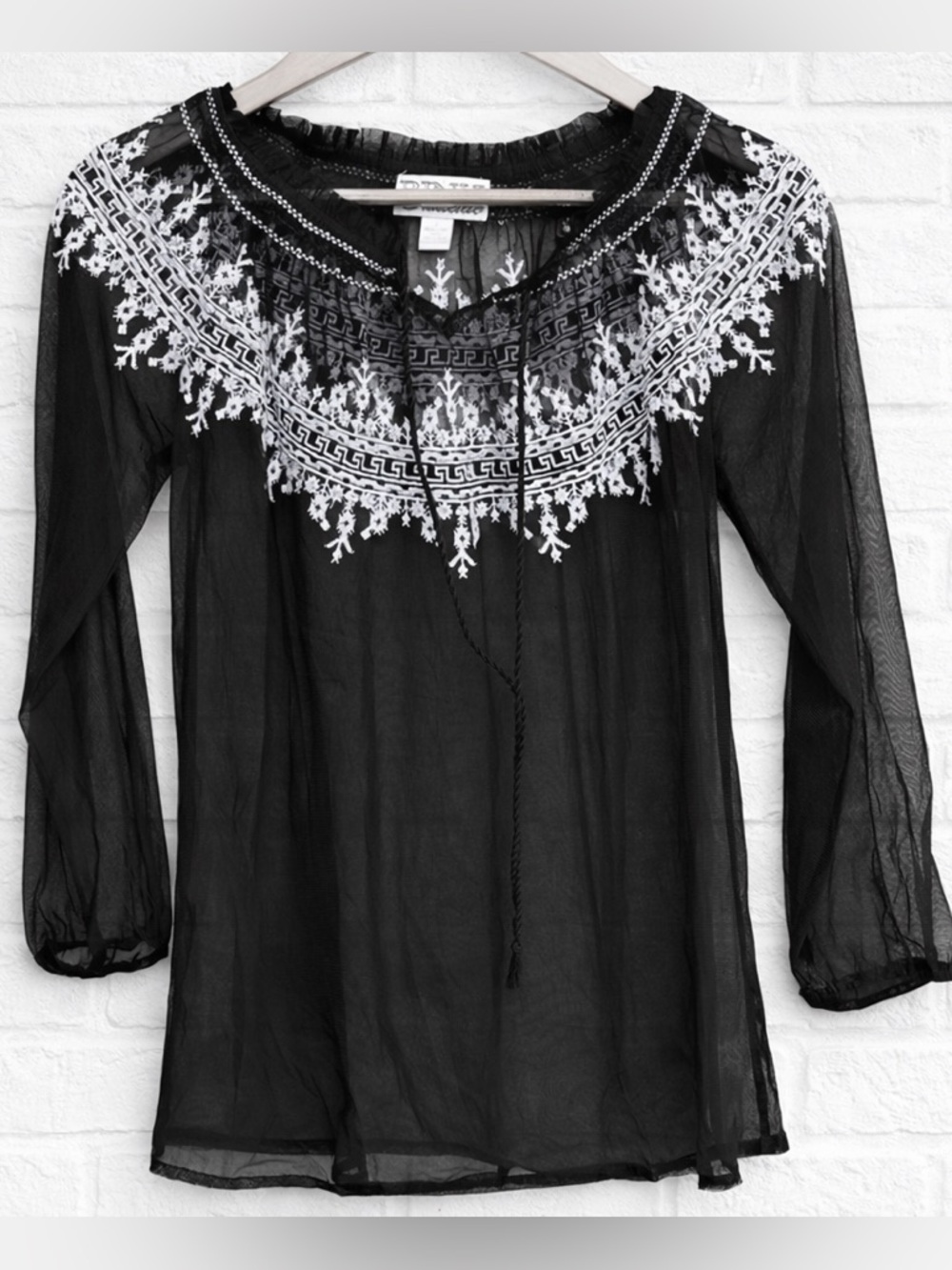 Black Sheer Lace Top by pink cattlelac